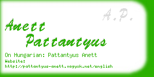 anett pattantyus business card